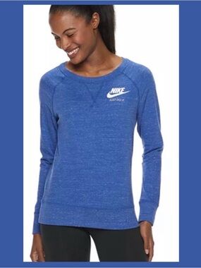 Nike Royal Blue Crewneck Sweatshirt with White Logo